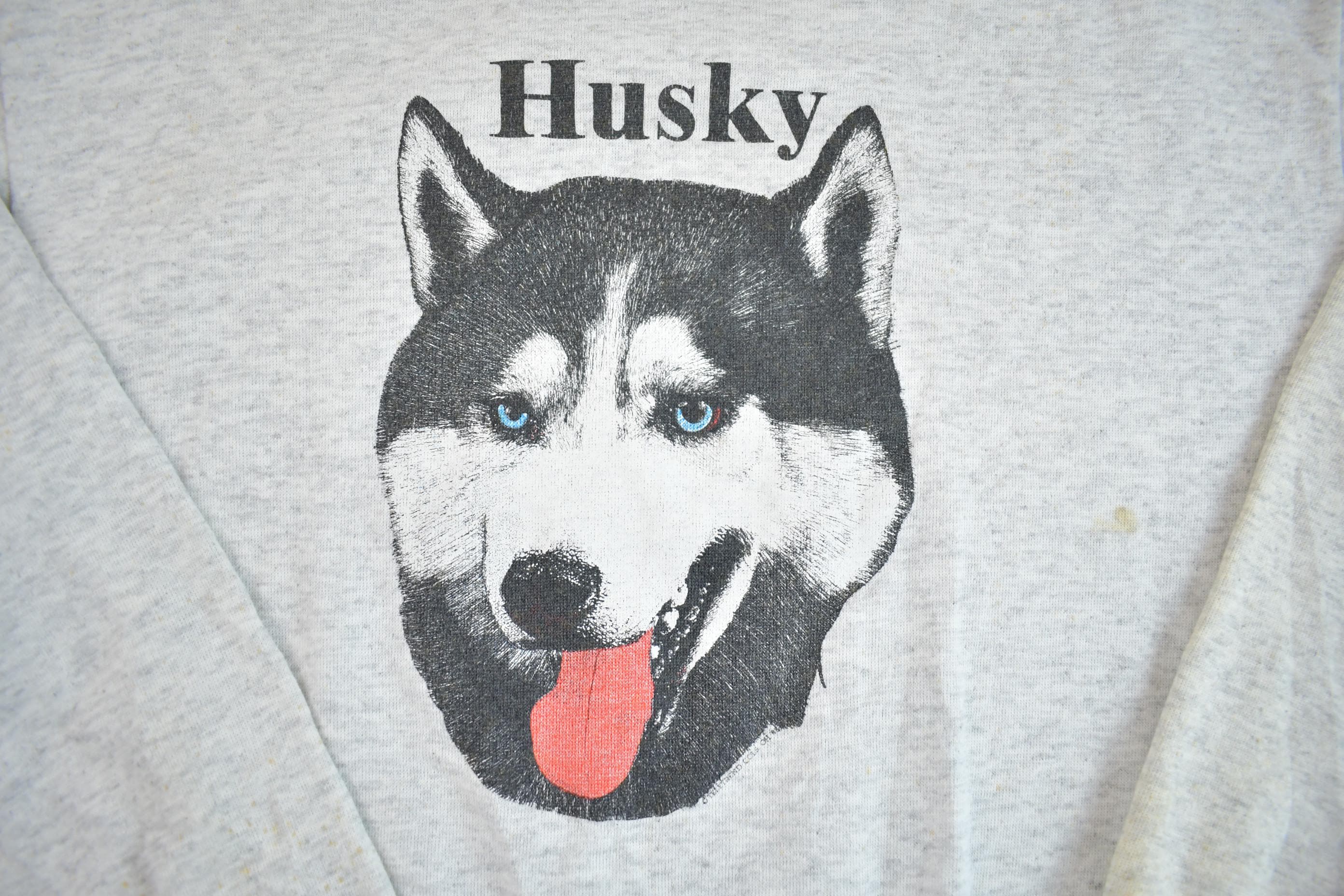 Vintage 1990s Husky Dog Crewneck Sweater Made In USA - Large