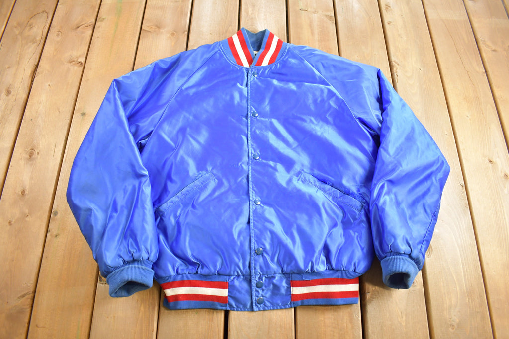 Vintage 1980s Astro Falcons Satin Bomber Jacket