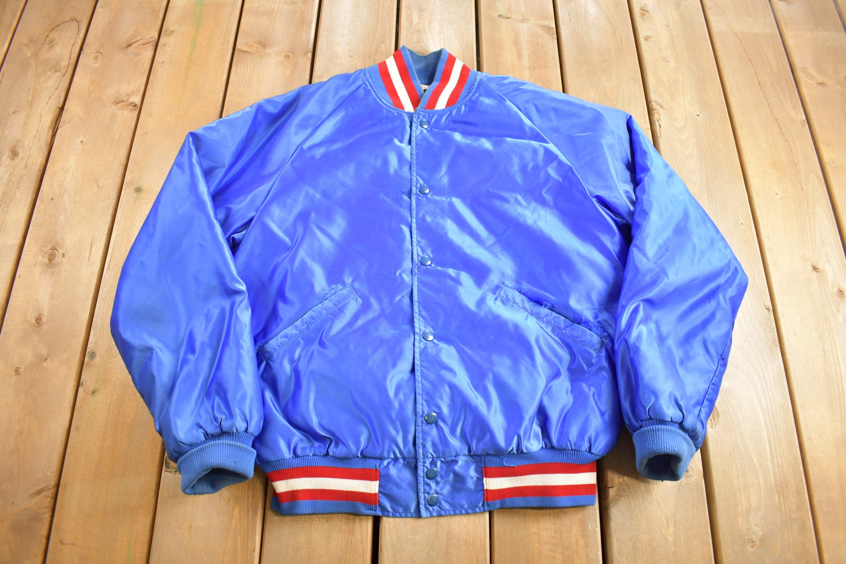 Vintage 1980s Astro Falcons Satin Bomber Jacket