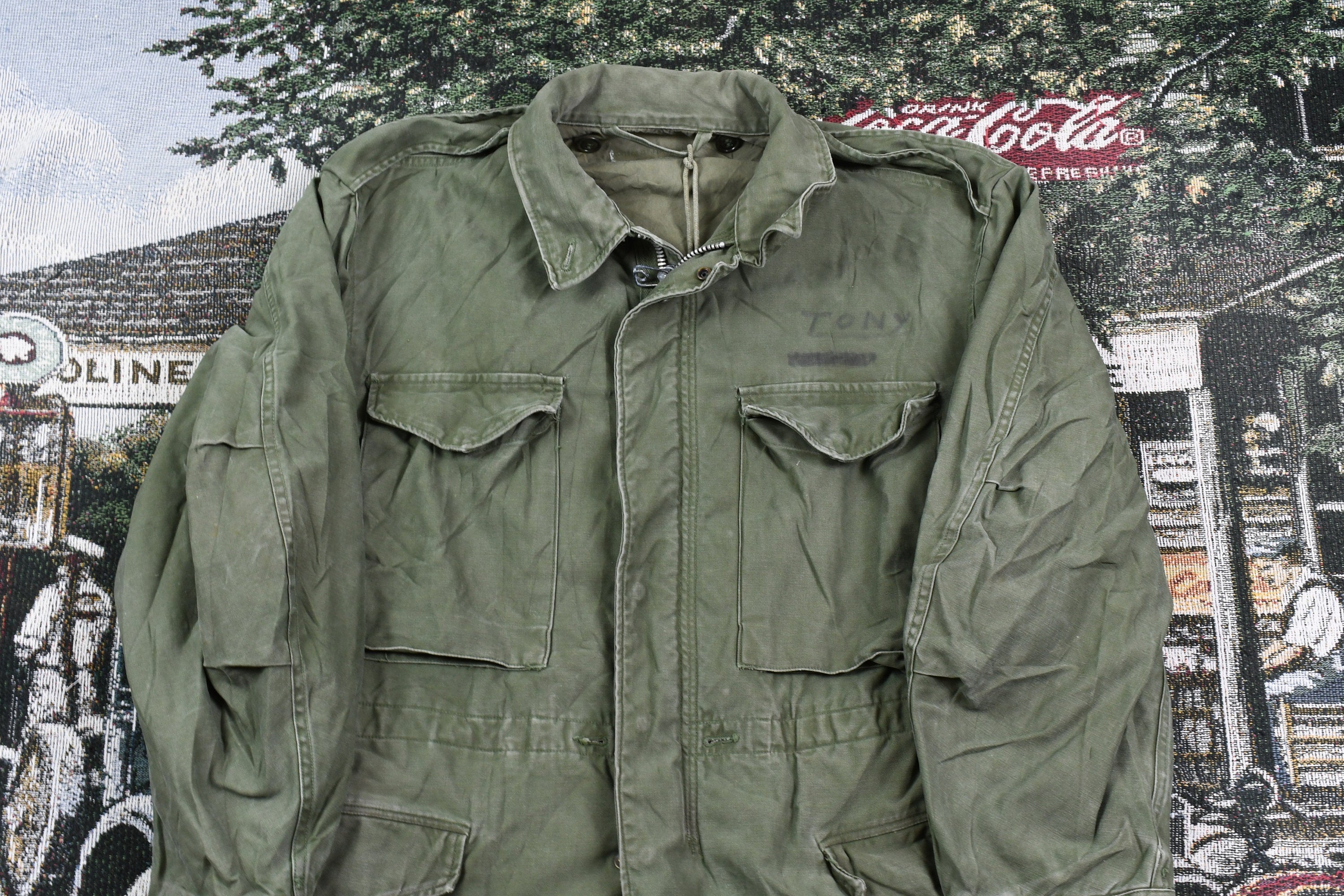 Vintage 1970s Army Military Button Up Jacket