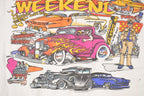 Vintage 1999 50's Weekend Cartoon Hot Rod Graphic Print Souvenir T-Shirt Men's L