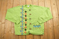 Vintage 1990s Abstract Green Embroidered Cardigan Sweater