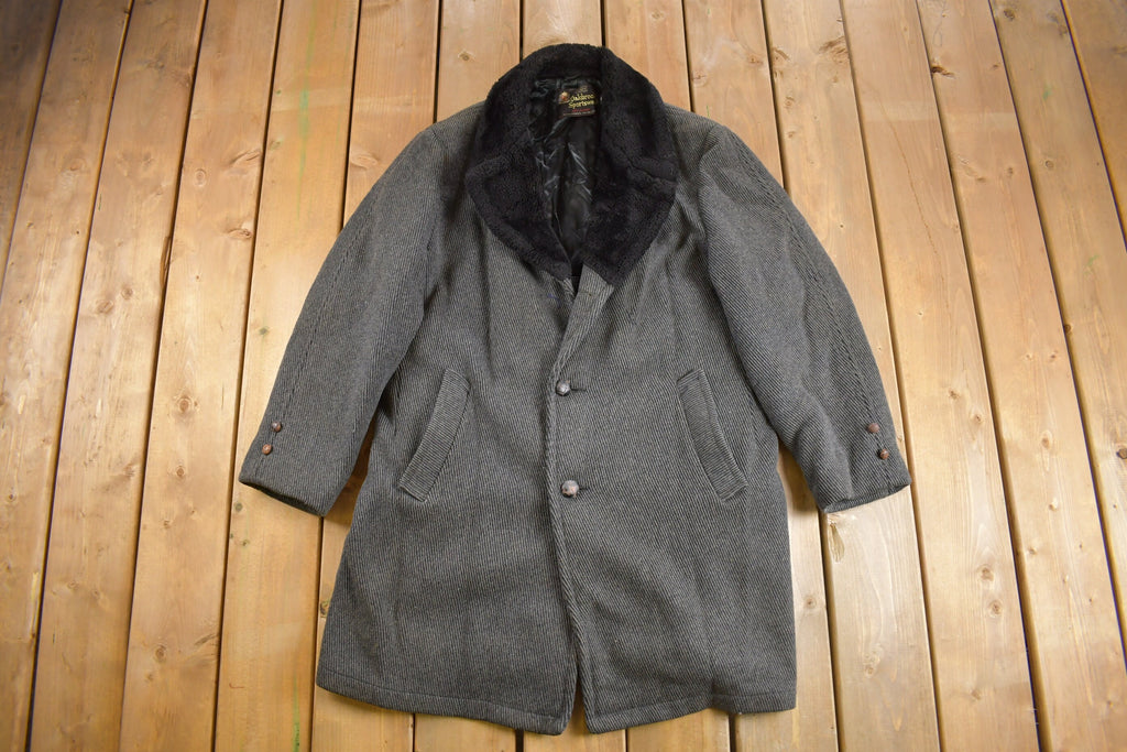 Vintage 1980s Sears Oakbrook Fur Collar Over Coat