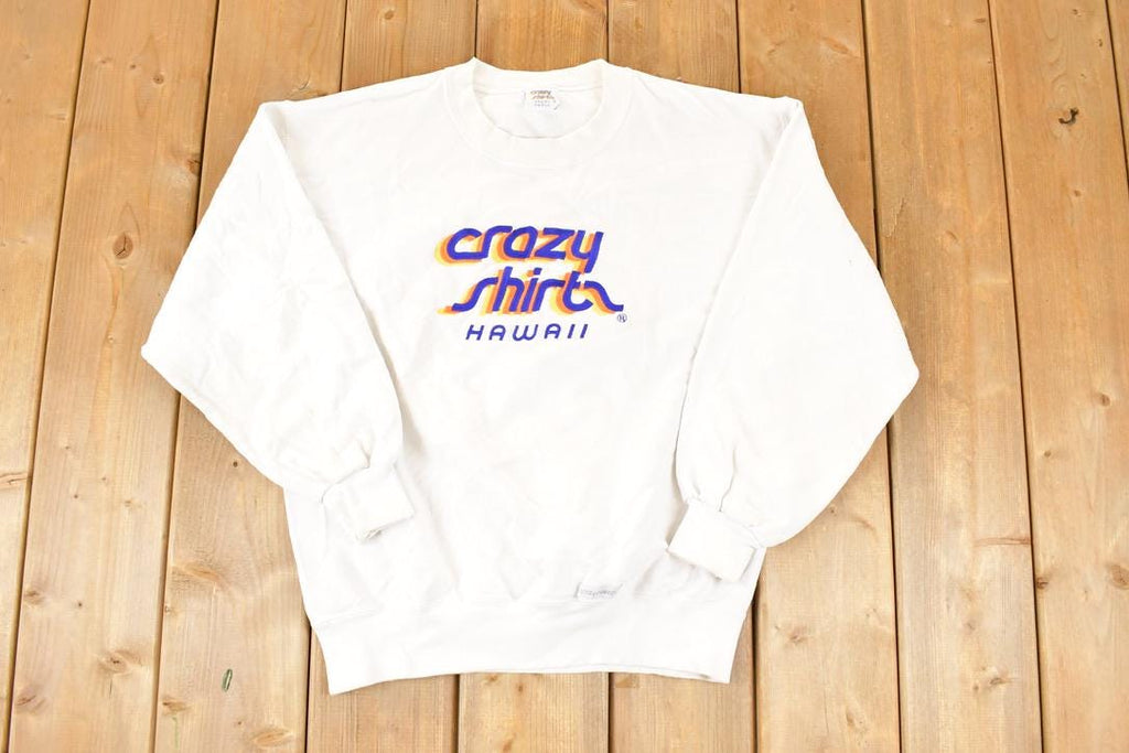 Vintage 1990s Crazy Shirt Hawaii Embroidered Crewneck Sweatshirt Men's M