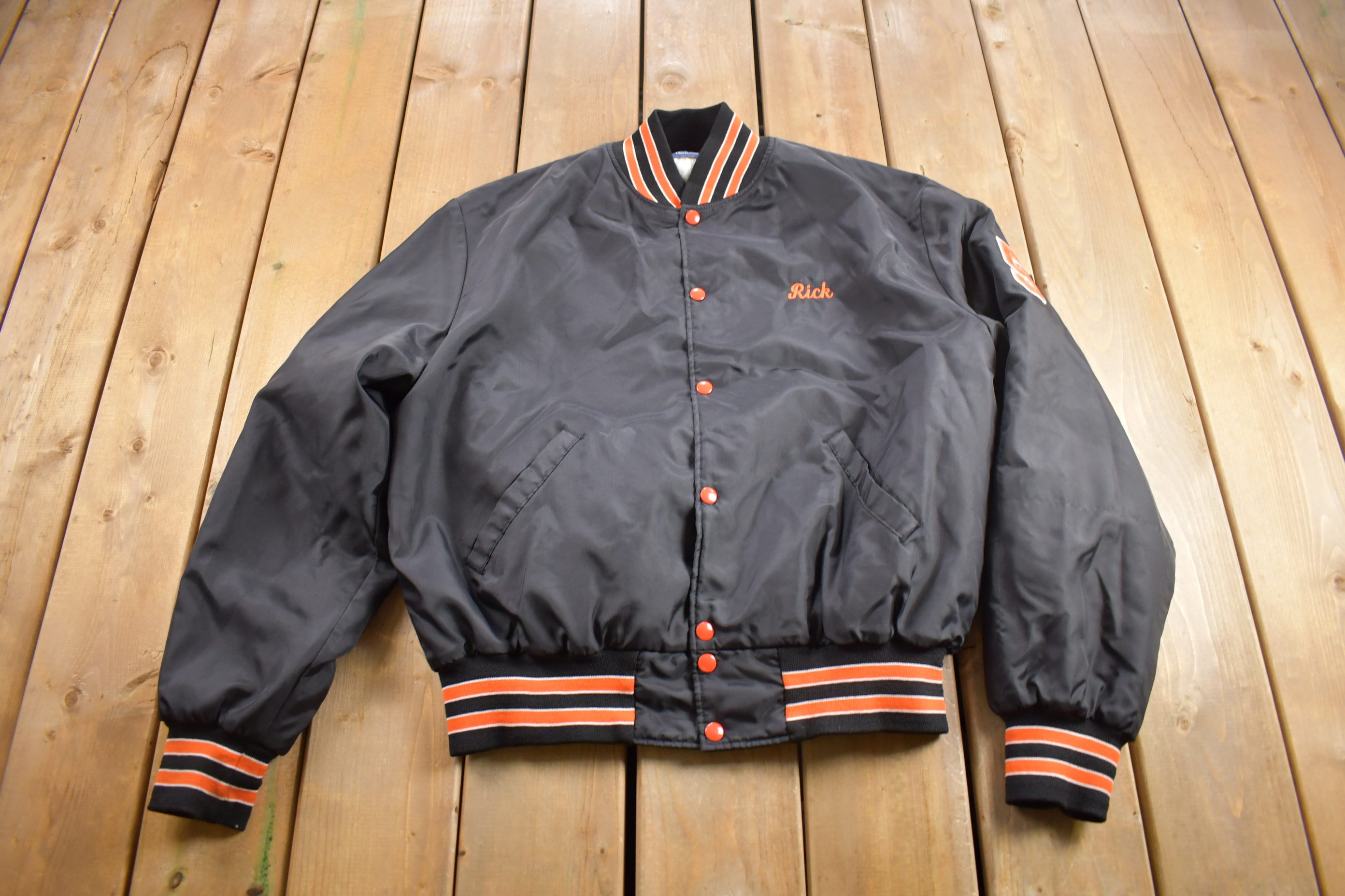 Vintage 1980s J.R.'s Tavern & Restaurant Perrysville Satin Bomber Jacket