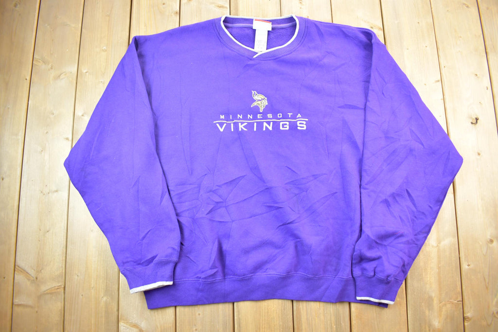 Vintage 1990s Minnesota Vikings Fans Gear NFL Purple Crewneck Sweatshirt