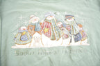 Vintage 1990s Snow Many Friends Snowman Cute Crewneck Sweatshirt Made In USA