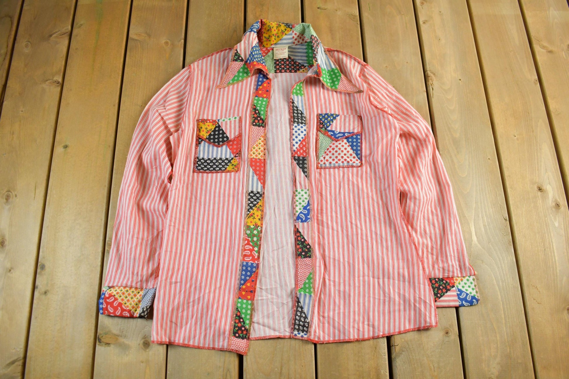 Vintage 1970s Striped Shirt Women's Medium