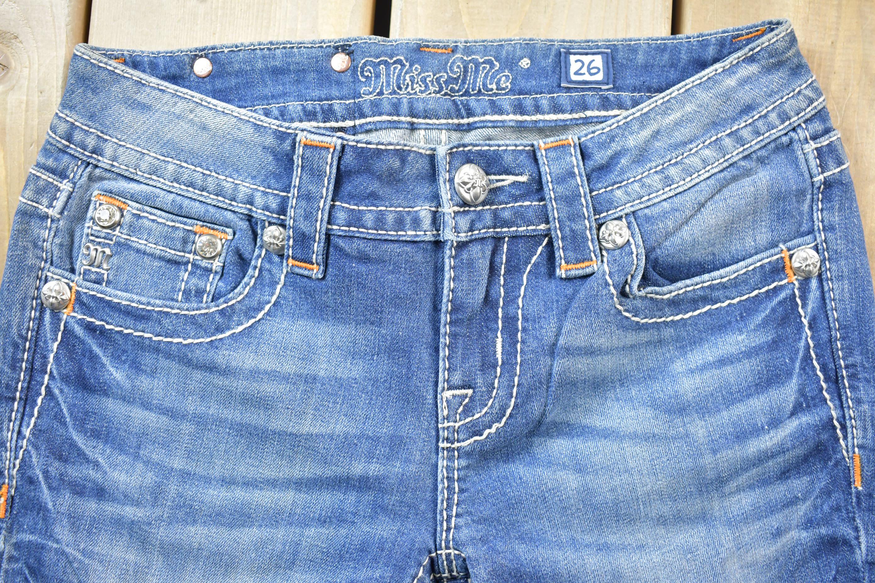 Vintage Y2K Miss Me Bedazzled Low Rise Jeans Size 26x32
