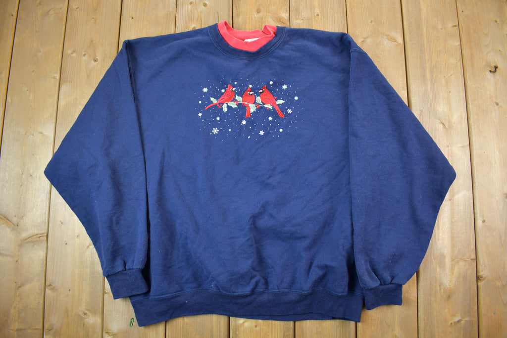 Vintage 1990s Cute Cardinal Crewneck Sweater