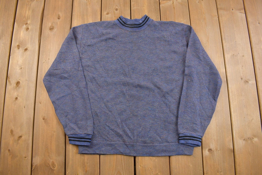 Vintage 1990s Creslan And Rayon Knitted Crewneck Sweater