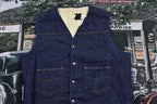 Vintage 1980s Roebucks By Sears Fleece Lined Denim Button Up Vest