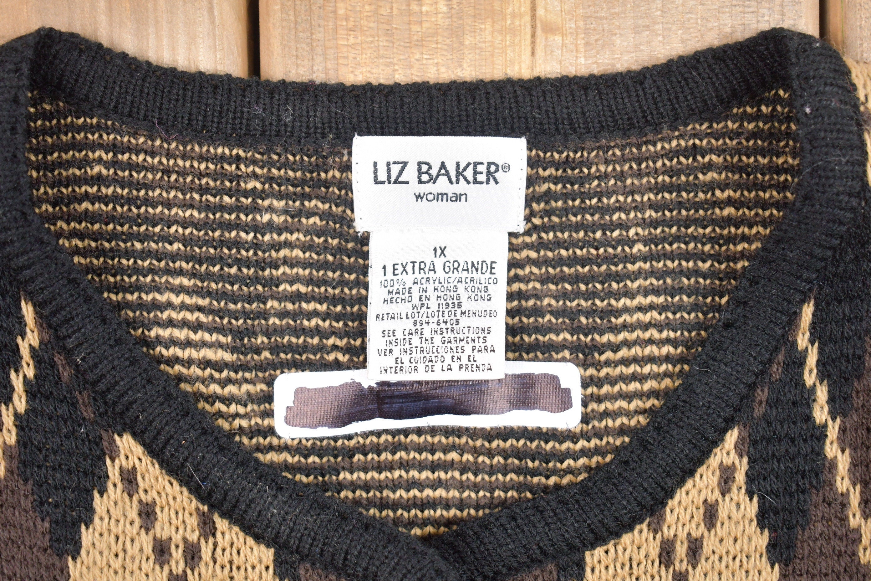 Vintage 1990s Liz Baker Button Up Cardigan Sweater
