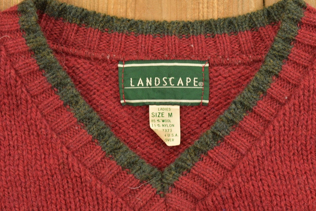 Vintage 1990s Landscape Knit Crewneck Sweater