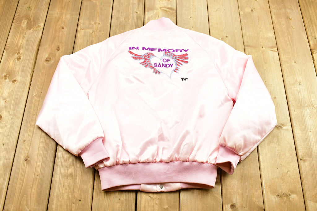 BO2 Vintage 1980s In Memory Of Sandy Satin Bomber Jacket