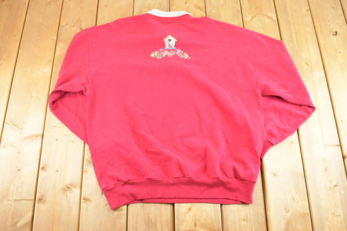 Vintage 1990s Morning Sun Cardinal Birdhouse Souvenir Collared Sweatshirt Womens XL / 90s Crewneck / Travel Vacation Sweater