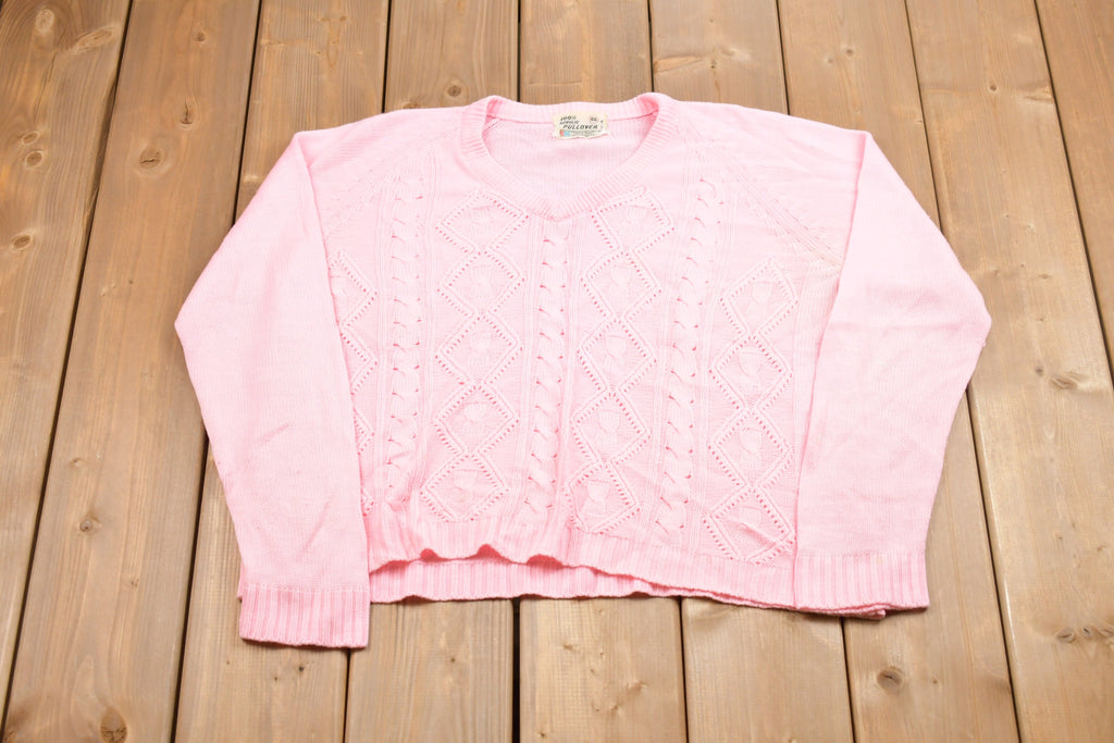 Vintage Pink Cable Knit Sweater