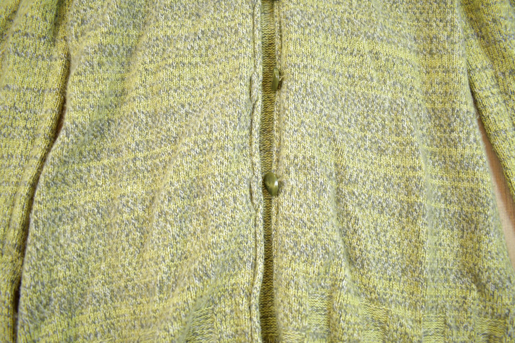 Vintage 1980s Arte Green Knit Long Cardigan Sweater
