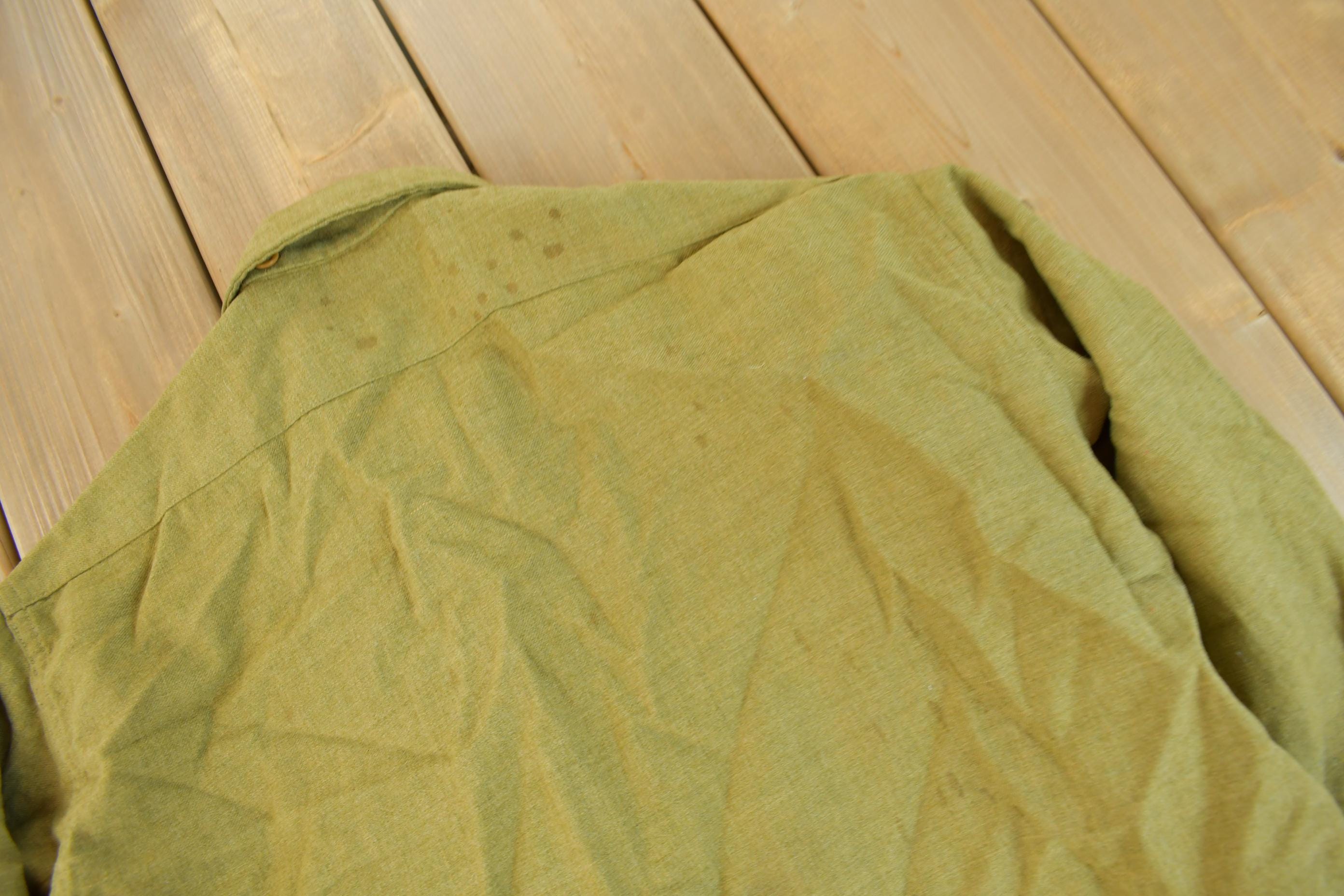 Vintage 1960s OG-107 Military Sateen Shirt