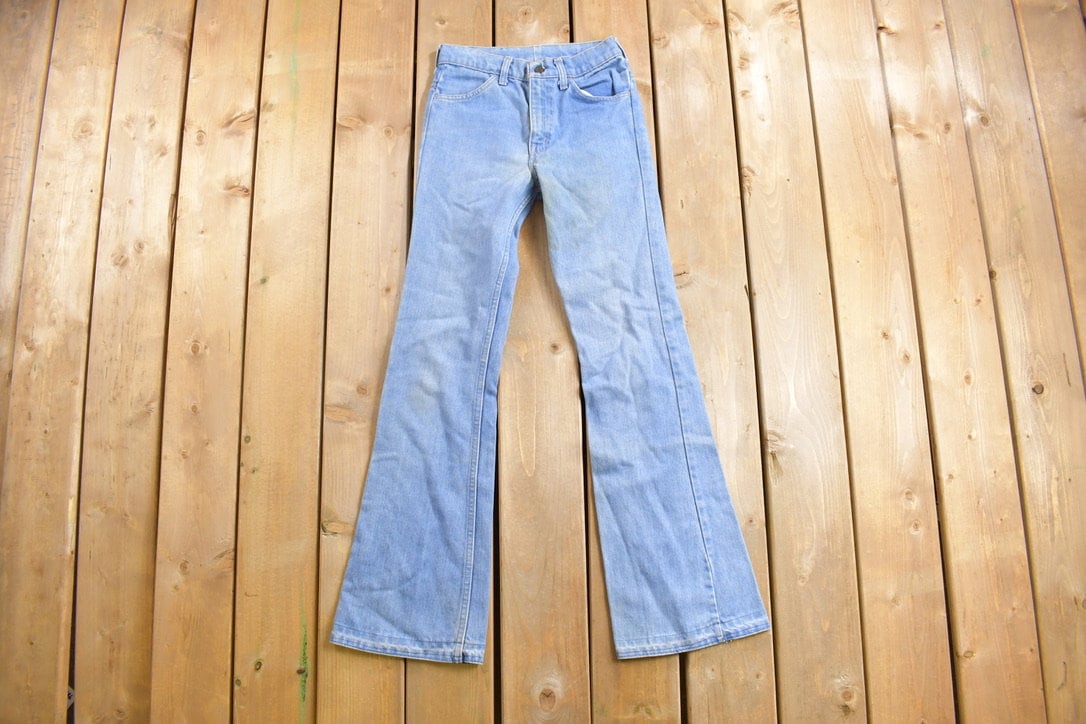 Vintage 1970s Levi's Orange Bell Bottom Flare Jeans Size 25 x 31