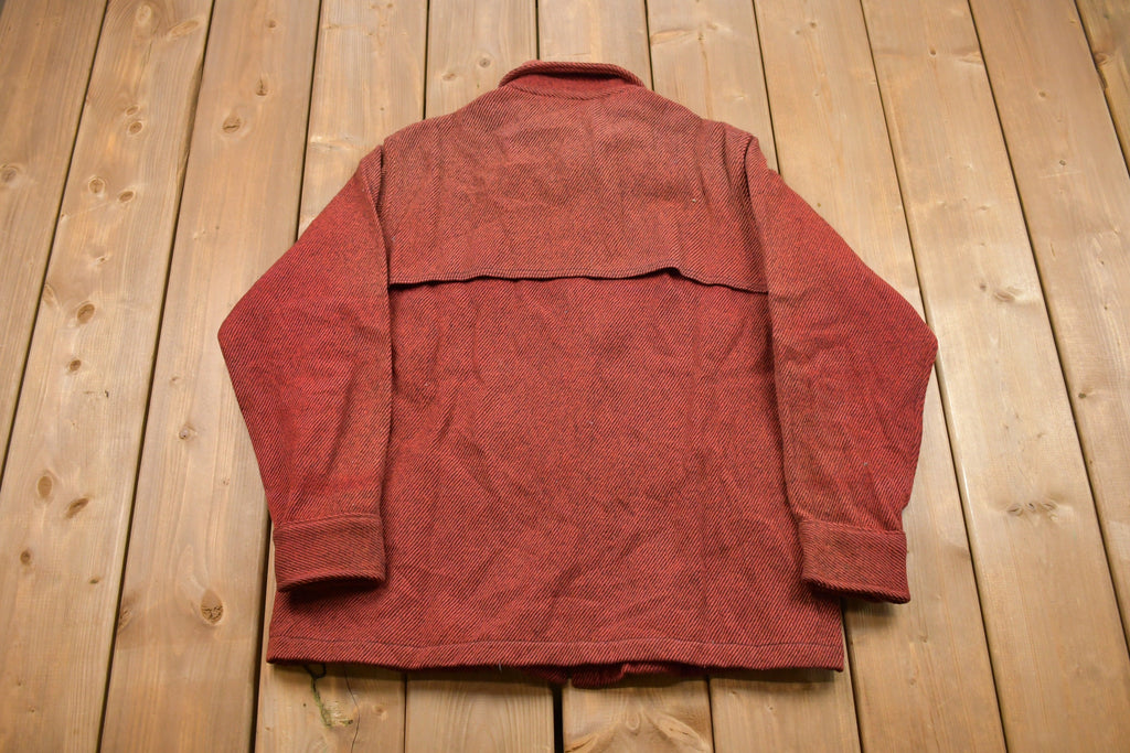 Vintage 1960s Wool Double Breast Pocket Button Up Shirt Faded