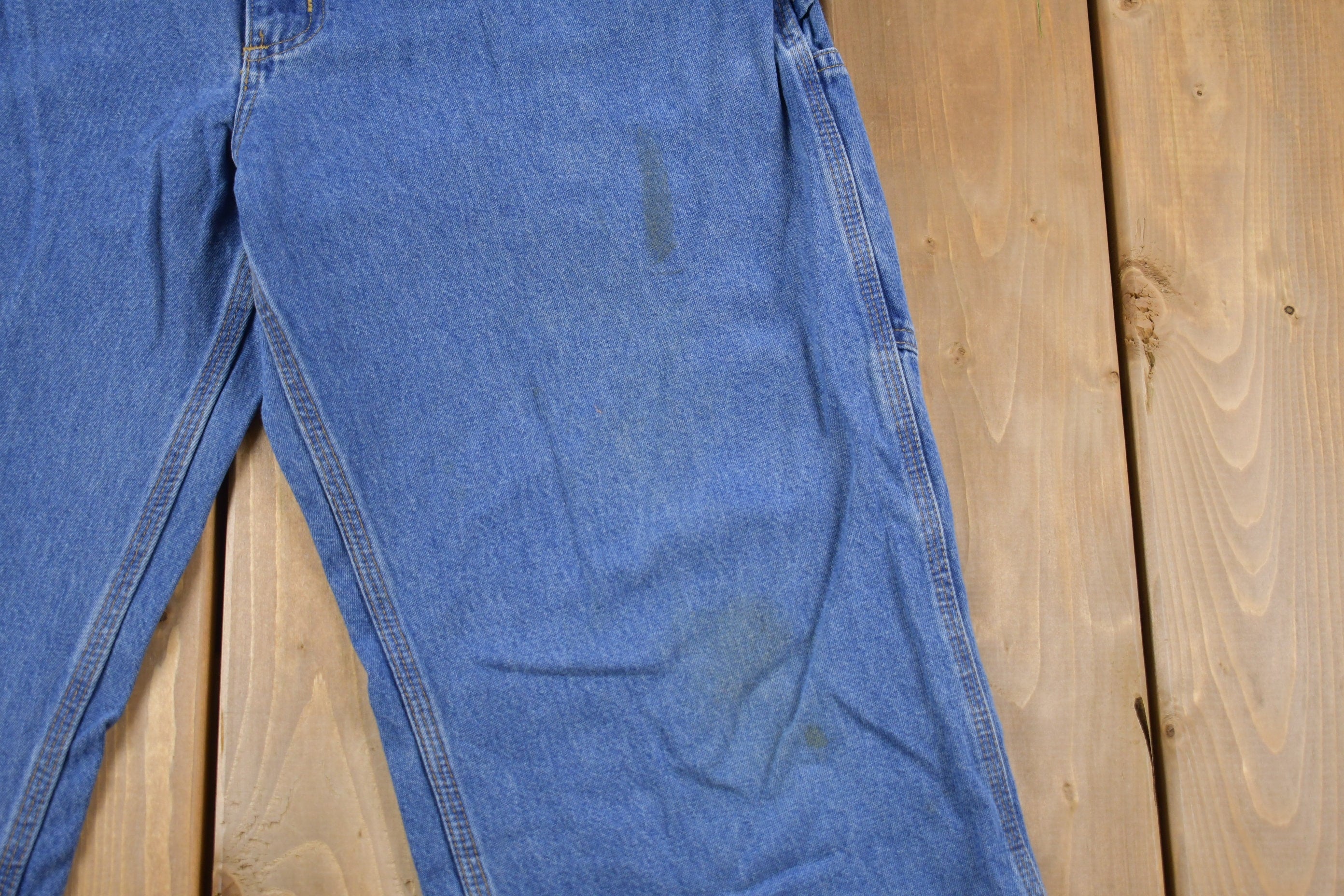 Vintage 1990s Carhartt Blue Denim Work Pants Size 33 x 28
