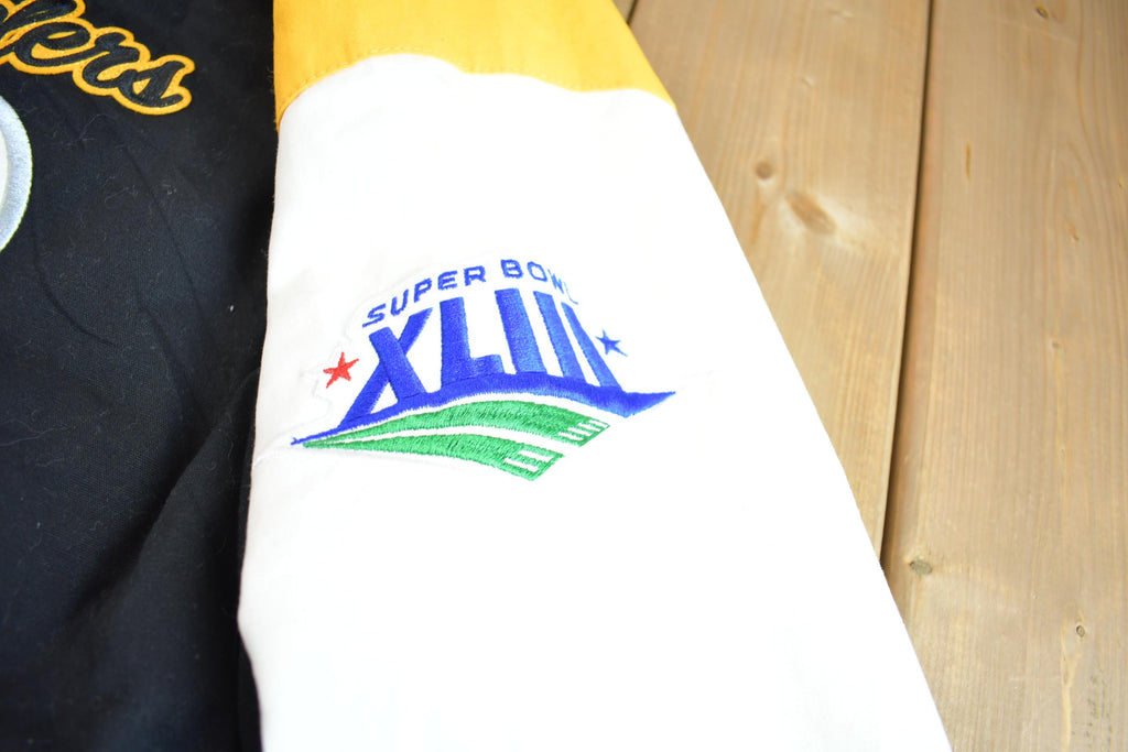 Vintage 2000s NFL Pittsburgh Steelers 6x Super Bowl Champion Embroidered Varsity Jacket Made In USA