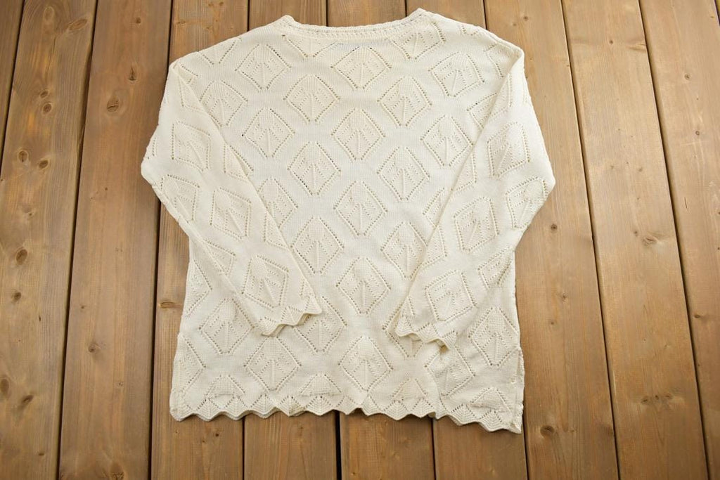Vintage 1990s Via Moda Cable Knit Crewneck Sweater