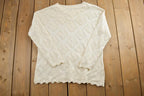 Vintage 1990s Via Moda Cable Knit Crewneck Sweater