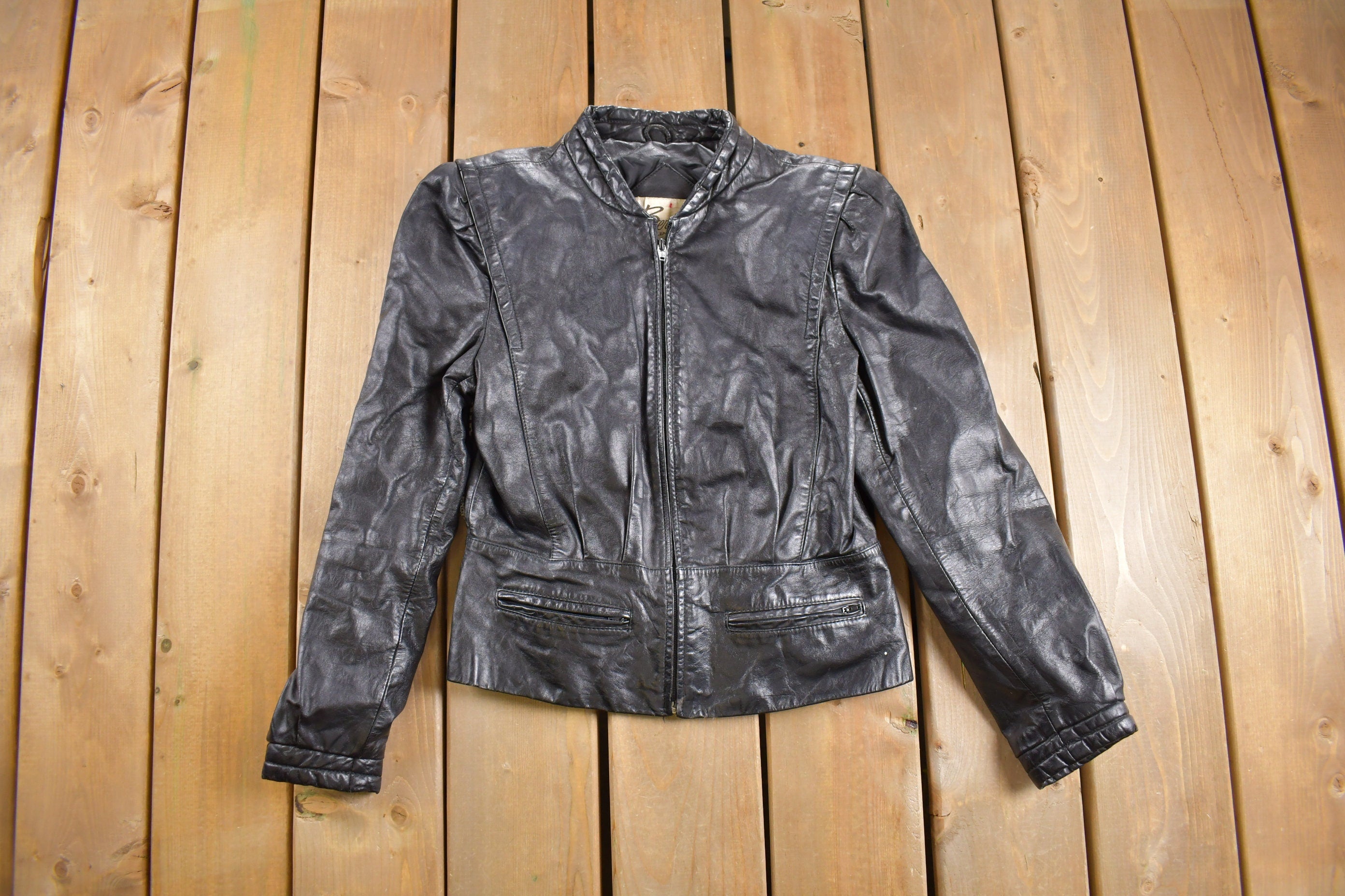 Vintage 1990s Bermans Leather Jacket /