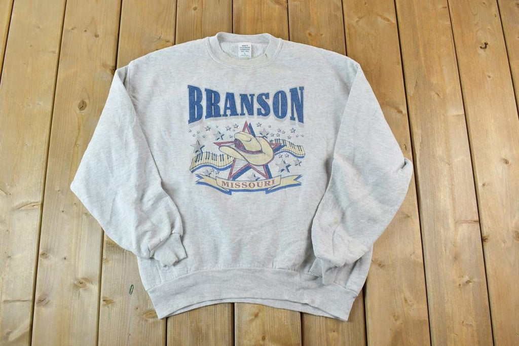 Vintage 1990s Branson Missouri Souvenir Music Town Crewneck Sweatshirt / 90s Crewneck / Souvenir Sweater / Streetwear / Travel And Vacation