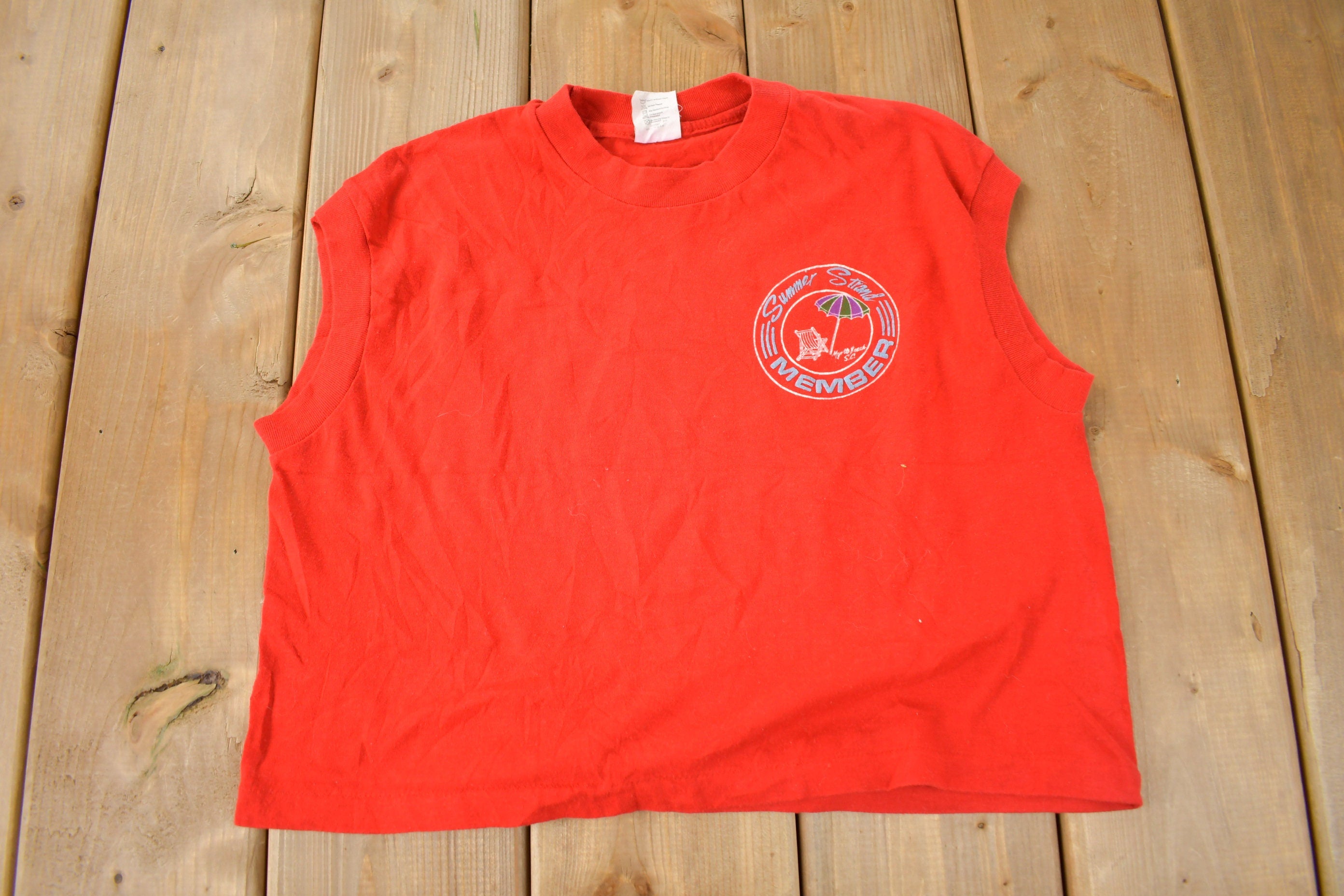 Vintage 1970s Summer Strand Member Myrtle Beach South Carolina Souvenir Travel T Shirt Made In USA