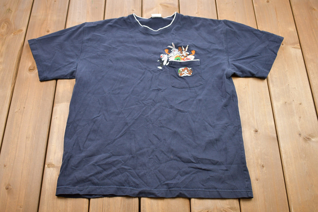 Vintage 1990s Warner Bros Looney Tunes Graphic Embroidered T-Shirt