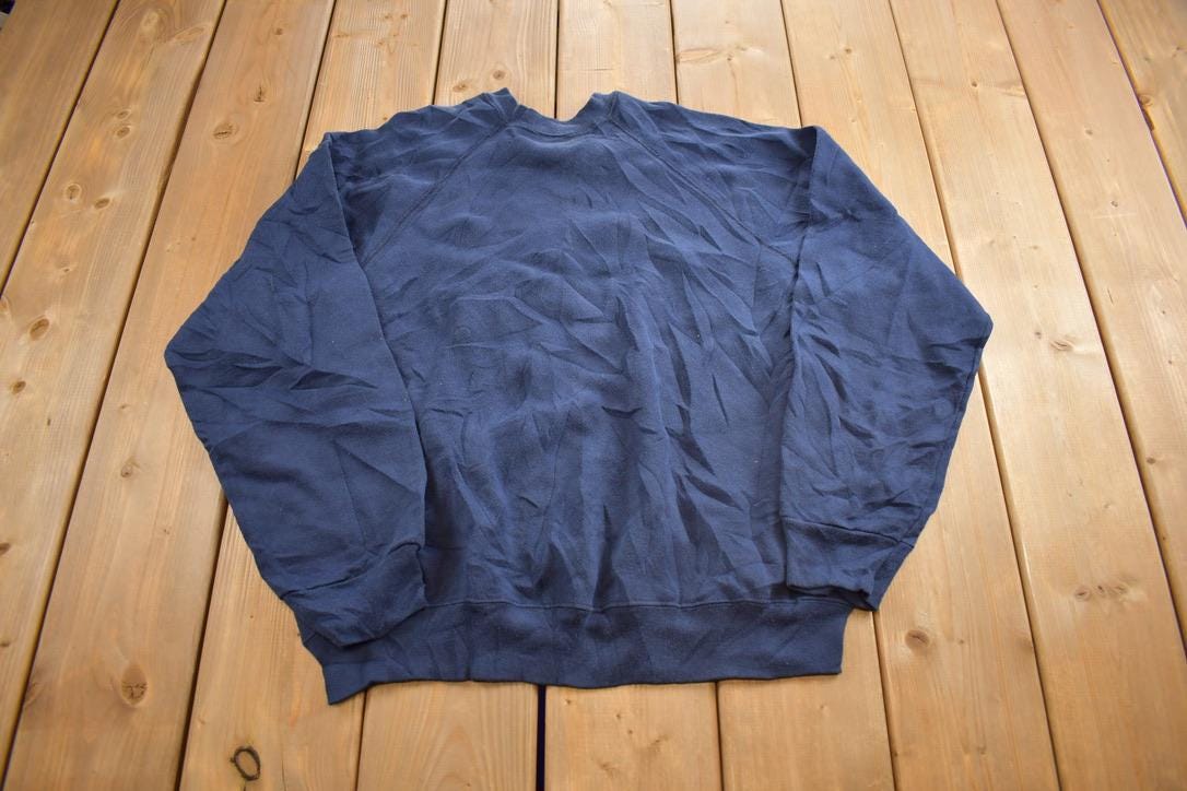 Vintage 1990s Blank Blue Tultex Crewneck Sweatshirt Made In USA