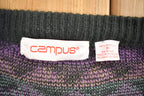 Vintage 1990s Rainbow Geometric Knitted Cardigan Sweater