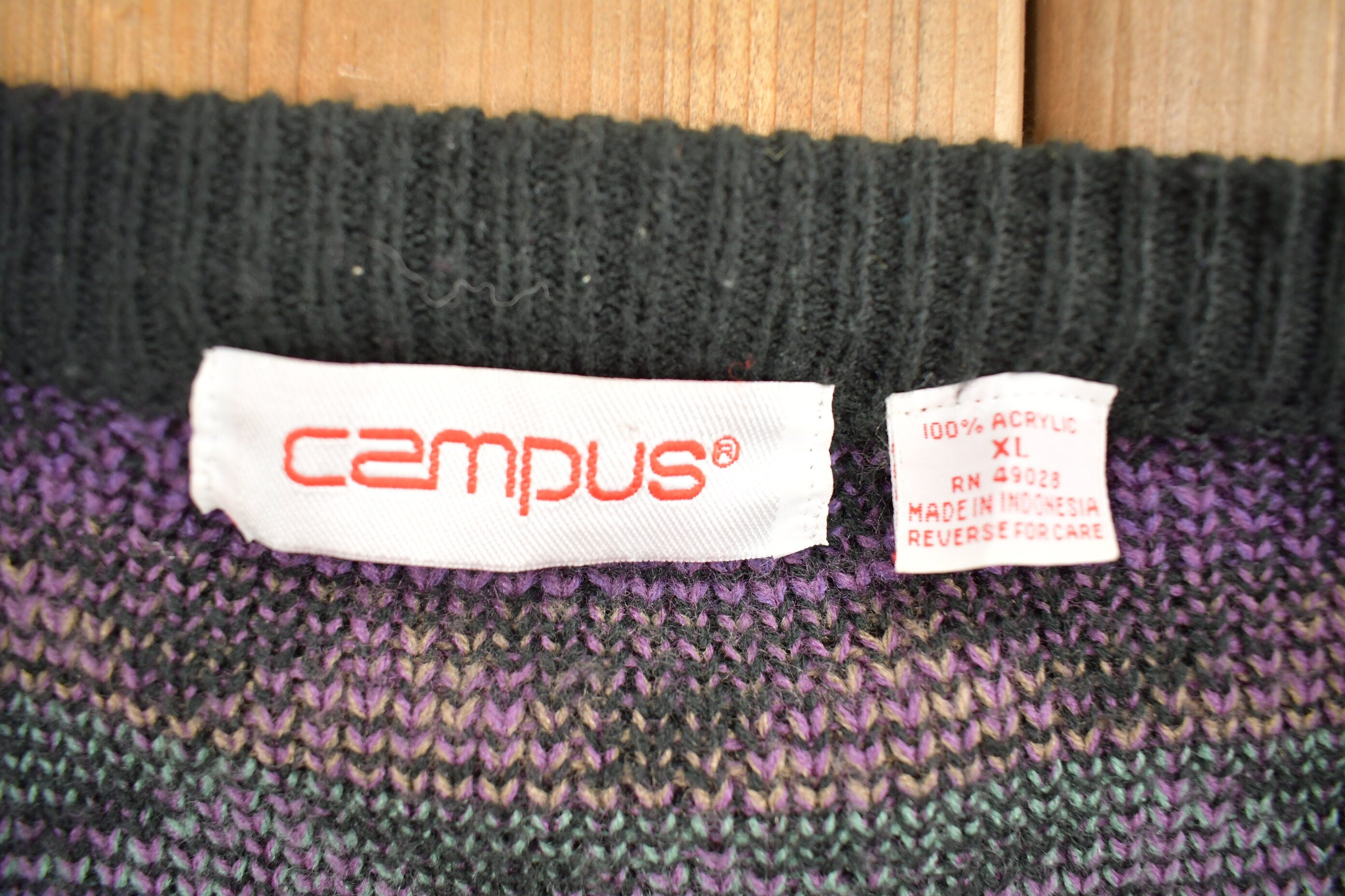 Vintage 1990s Rainbow Geometric Knitted Cardigan Sweater