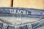 Vintage Deadstock Y2K Grace LA Bedazzled Low Rise Jeans Women's Size 27x31