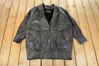 Vintage 1990s Wilson's Wool Lined Leather Jacket Women's XL