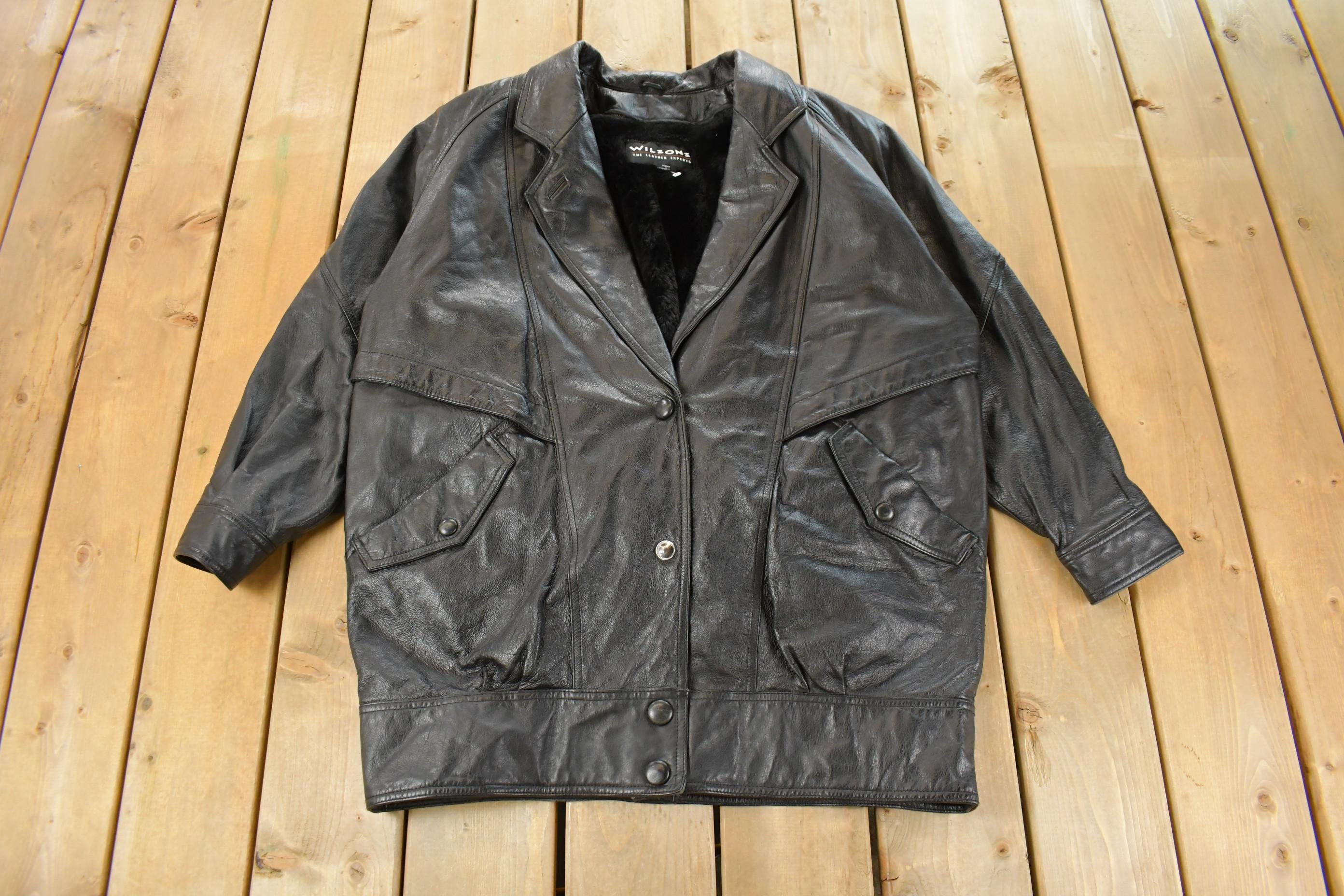 Vintage 1990s Wilson's Wool Lined Leather Jacket Women's XL