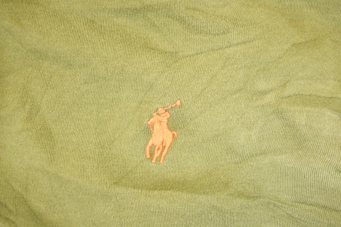 Vintage 1990s Polo By Ralph Lauren Orange Horse Quarter Button Up Shirt Men's L