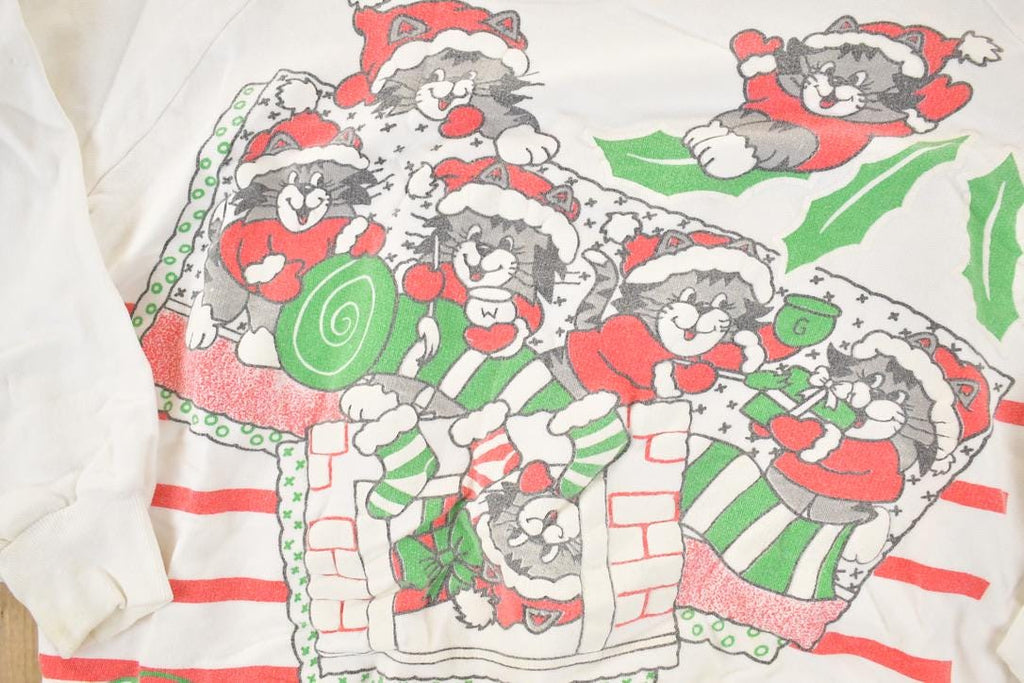 Vintage 1990s Kitty Christmas Choir Crewneck Sweatshirt Men's M