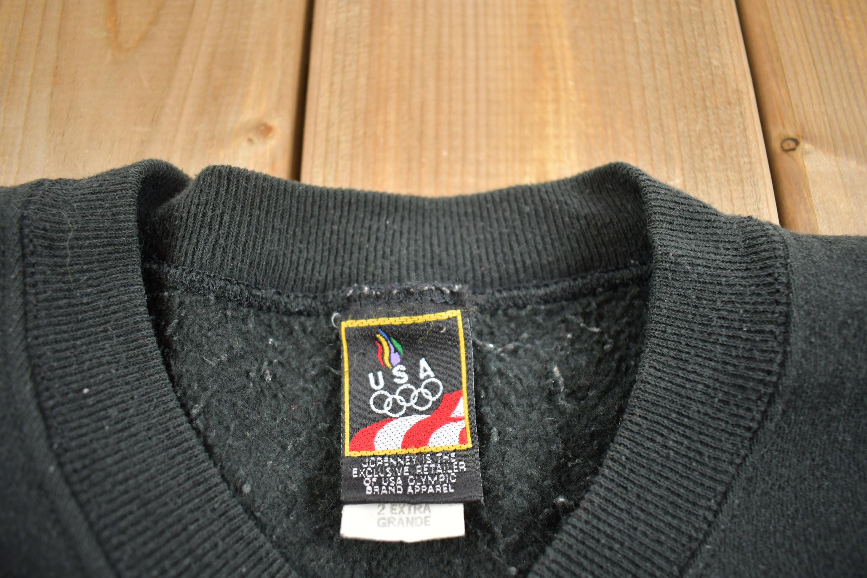 Vintage 1990s USA Olympics Apparel Embroidered Crewneck Sweatshirt Made In USA