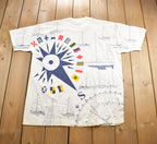 Vintage 1990s Unique Sail Boat Souvenir Travel T Shirt Made In USA