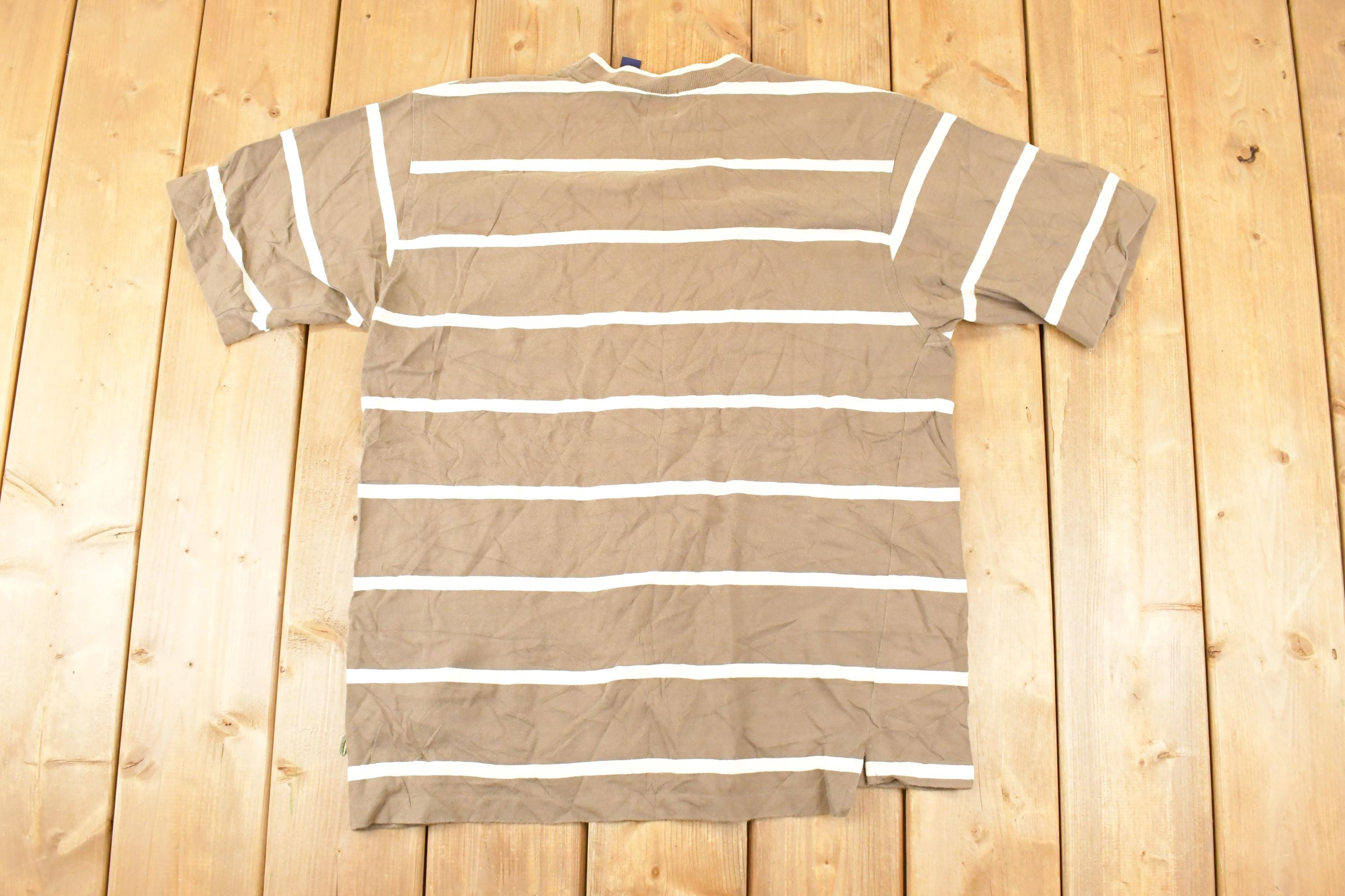 Vintage 1990s Gap Striped Preppy Souvenir T-Shirt Men's L