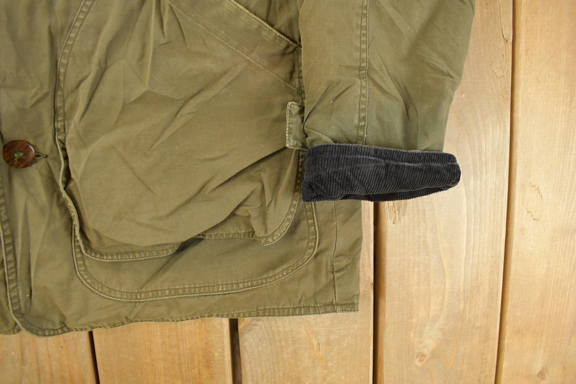 Vintage 1990s J. Crew Plaid Lined Chore Coat Men's Small