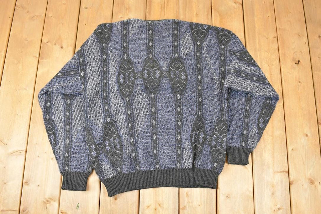 Vintage 1990s Jantzen Abstract Knit Crewneck Sweater Mens L