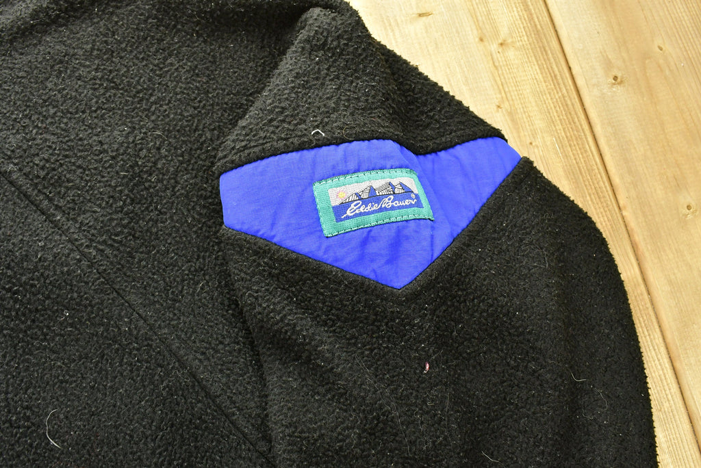 Vintage 1990s Eddie Bauer Quarter Zip Fleece Sweater Made In USA