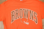 Vintage 1980s Cleveland Browns Logo 7 Graphic T-Shirt