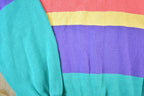 Vintage 1990s Gant Knit Abstract Pattern Quarter Button Striped Crewneck Sweater