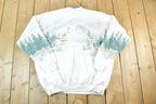 Vintage 1990s AOP Winter Theme Crewneck Sweatshirt Made In USA Mens XL